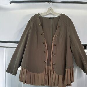 Bloomchic open front jacket, size 22-24, cotton, missing 1 button on the back